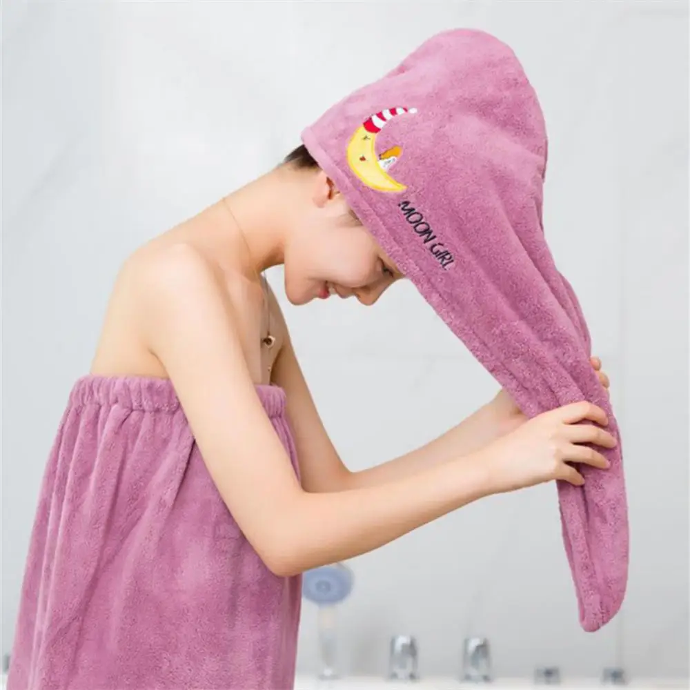 Hair Cap Quality Embroidered Hair Driers Quick Dry Lovely Absorbent Bath Towel Absorbent Towel Highly Appraised Shampoo Cap