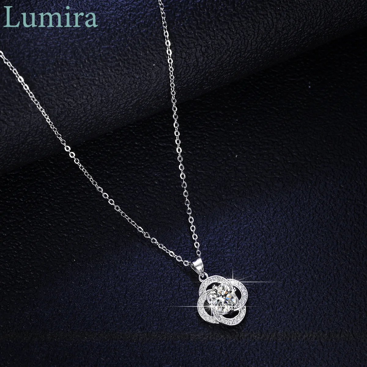 Lumira Fashion Windmill New Pendant Platinum PT950 Necklace 1 Carat Moissanite Necklaces for Women Charm Fine Jewelry Gift