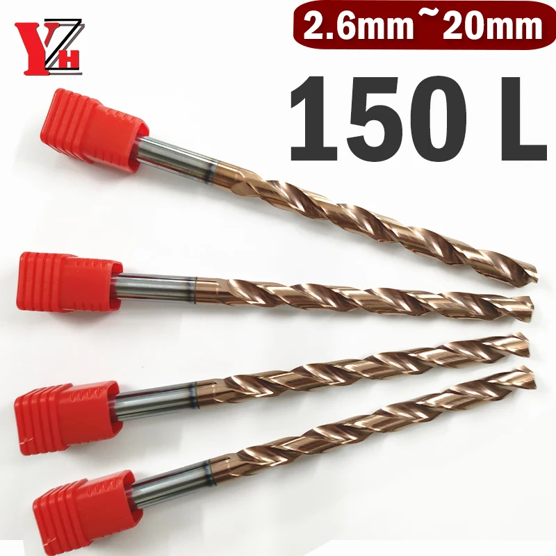 

YZH 150L Twist Drill Diameter D2.6-D20 Bits HRC55 CNC Straight Handle Drilling Hole For Metal