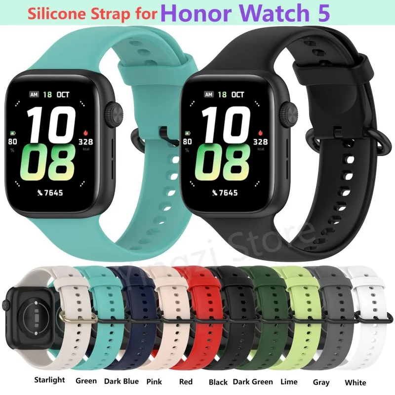 Silicone Strap for Honor Watch 5 Replacement Wristband Watchband for Honor5 Sport Bracelet Accessories