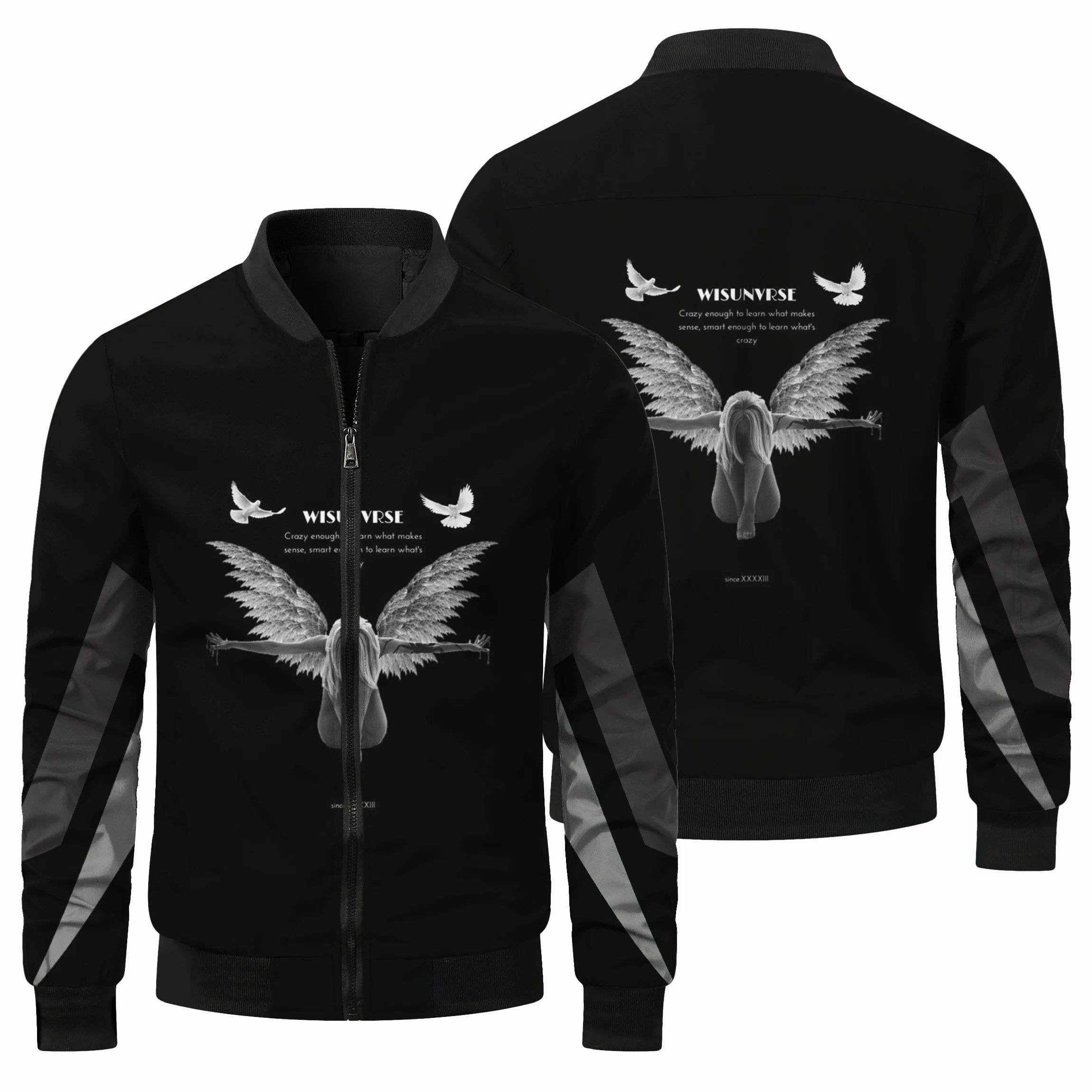 Autumn New Hot Baseball Jacket Men's Jacket Personalized 3d Print Peace Dove Pattern Men's Clothing Locomotive Jacket 2XS-4XL