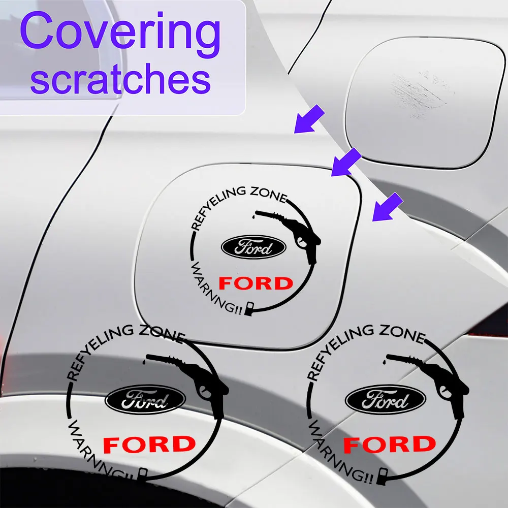 

Car Styling PVC Logo Body Fuel Tank Cap Emblem Decoration Sticker For Ford Focus mk2 3 Fiesta Ranger Fusion Mustang Transit Kuga