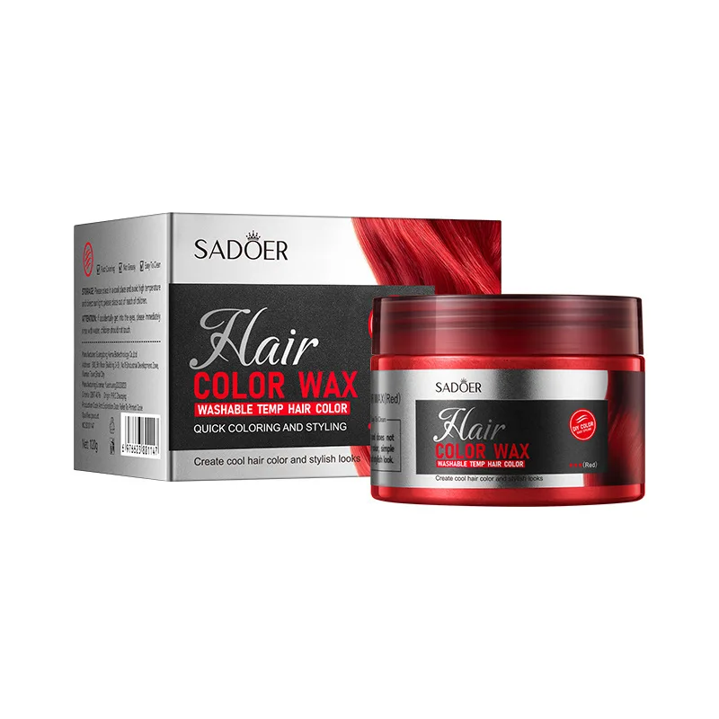 SADOER Hair Colour Wax Easy To Wash DIY Hairs Dyed Mud Long Lasting Dye for Eyebrow Beards Coloring Temporary Hair Cream view 6
