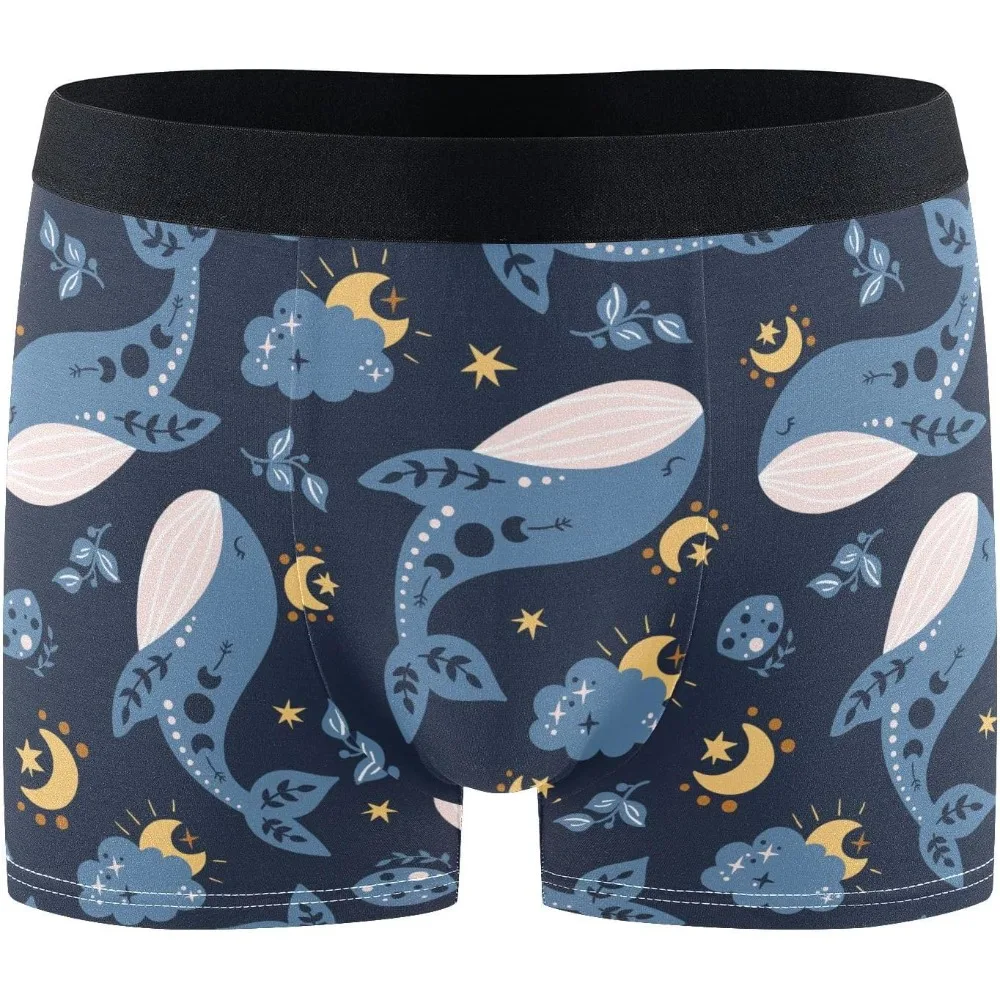 

Men's Underwear Briefs Boho Whale Cloud Moon Star Men's Boxer Briefs,Trunks Underwear For Men S-XXL