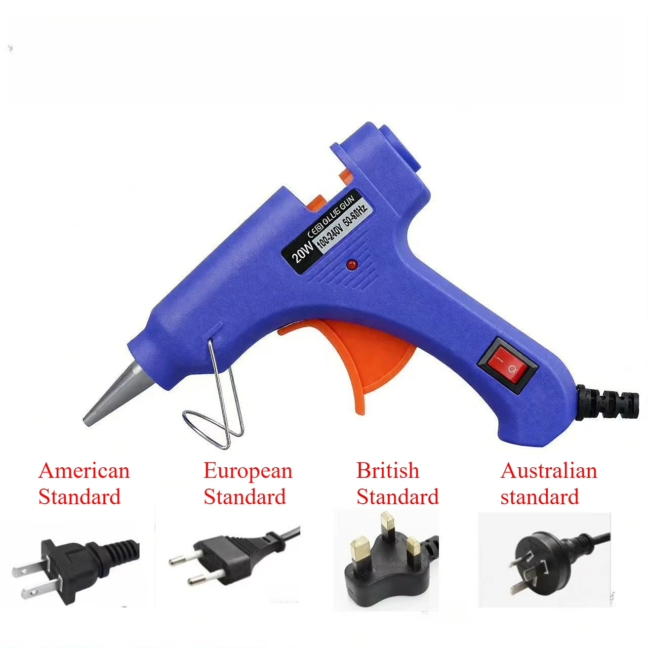 20W Mini Hot Melt Glue Gun 7mm Glue Stick US/EU Plug DIY Craft Repair Tool
