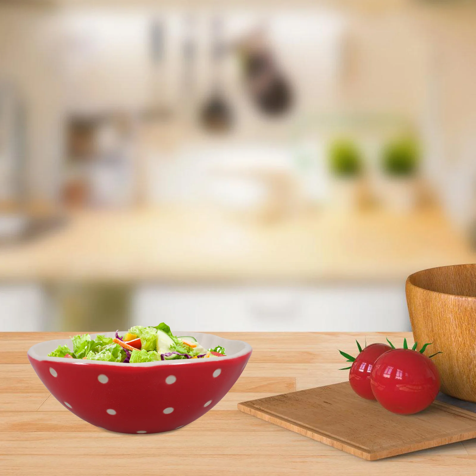 

Mushroom Pattern Ceramic Bowl Large Capacity Soup Rice Fruit Dessert Serving Bowl Kitchen Food Container Dessert Container