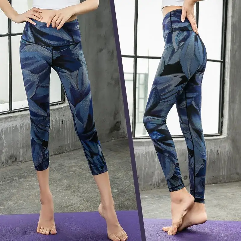 

High Waist Digital Embroidery Yoga Pants Women's Sport Running Outdoor Fitn Sl Tight Fit Pants Faionable Ladies' C...