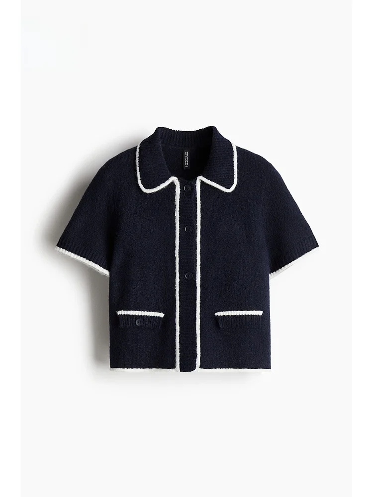 Ele ort Sve Open Cardigan HM Damen Strickpullover Frühling Umlegekragen Single Button Casual Temperament