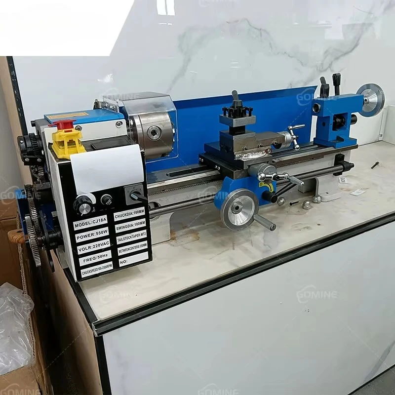 High Precision Benchtop 220V Manual Tool Machine Mini Metal Lathe for Wood Turning Billiard Cue Threading Drilling