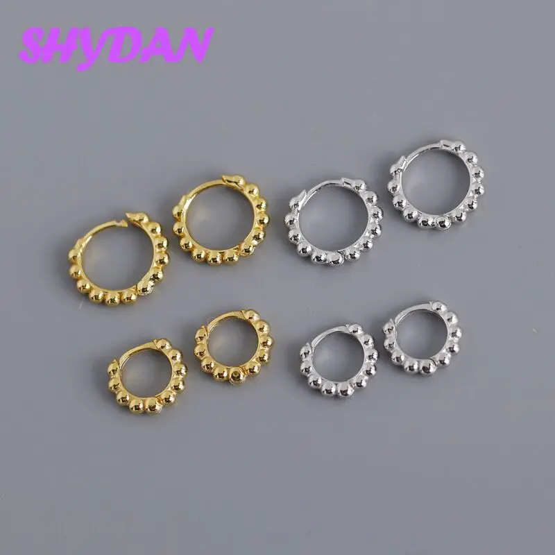SHYDAN 925 Sterling Silber 12mm Perlen-Creolen für Damen Modeschmuck