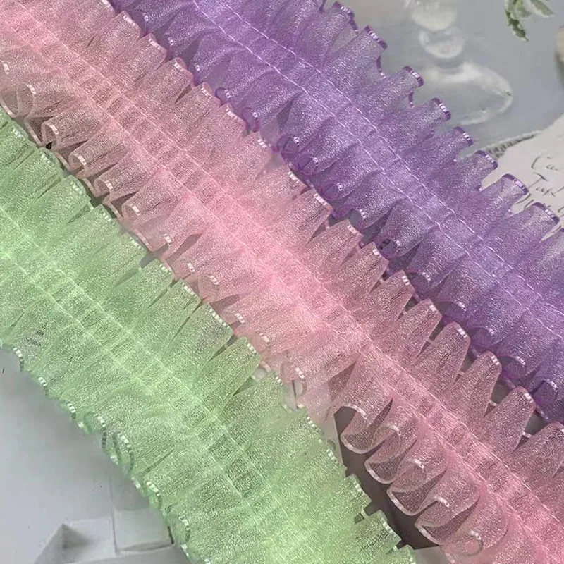 10 Yards 40MM Ruffled Flounces Snow Yarn Ribbon DIY Handmade Crafts Bows Skirt Edge Dol l Accessories Clothing Dol Material