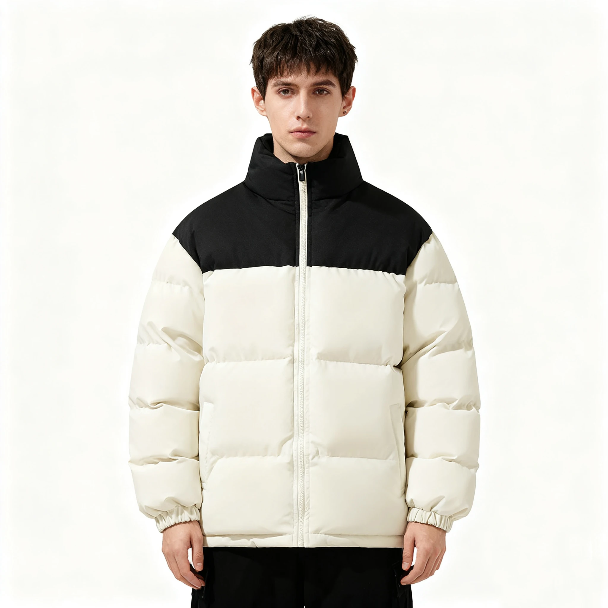 

2025 Winter Couple Down Cotton Jacket Men Women Regular Warm Loose Versatile Stand Collar Unisex Thick Parka Outdoor Coat