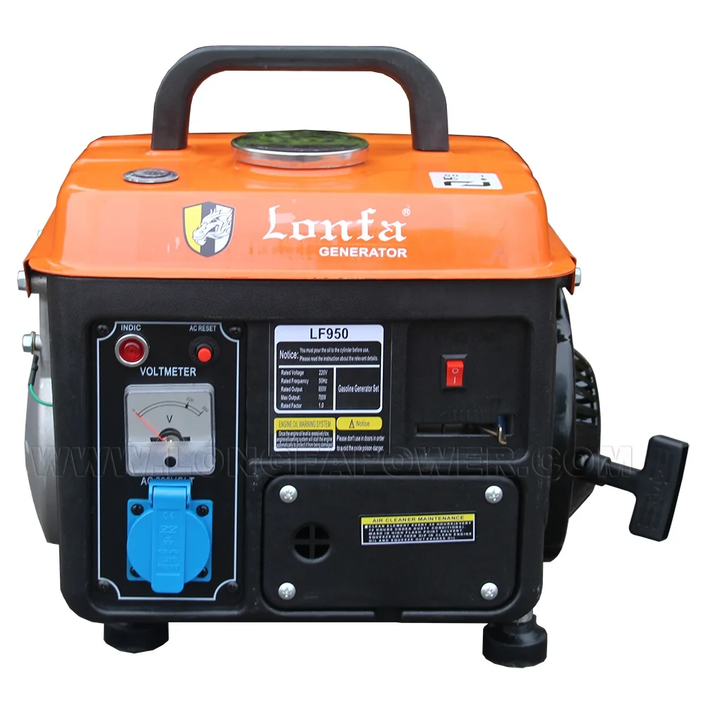 1e45f 650 750 950W 950 Watt 950 Watts 2HP Brushless Portable Mini Small Camping Backup Gasoline Generator With Fuel Tank Meter