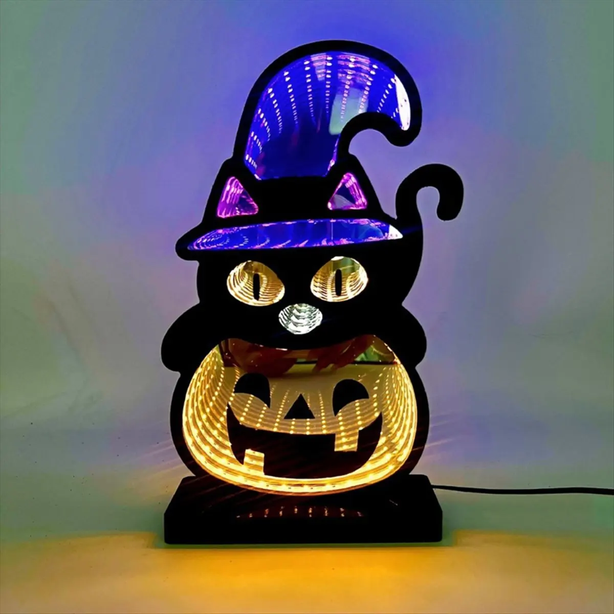 B17BBG USB Powered Halloween Neon Pumpkin Lamp Night Light Tabletop Bedside Decor Party Festival Gift LED USB Plug Compact
