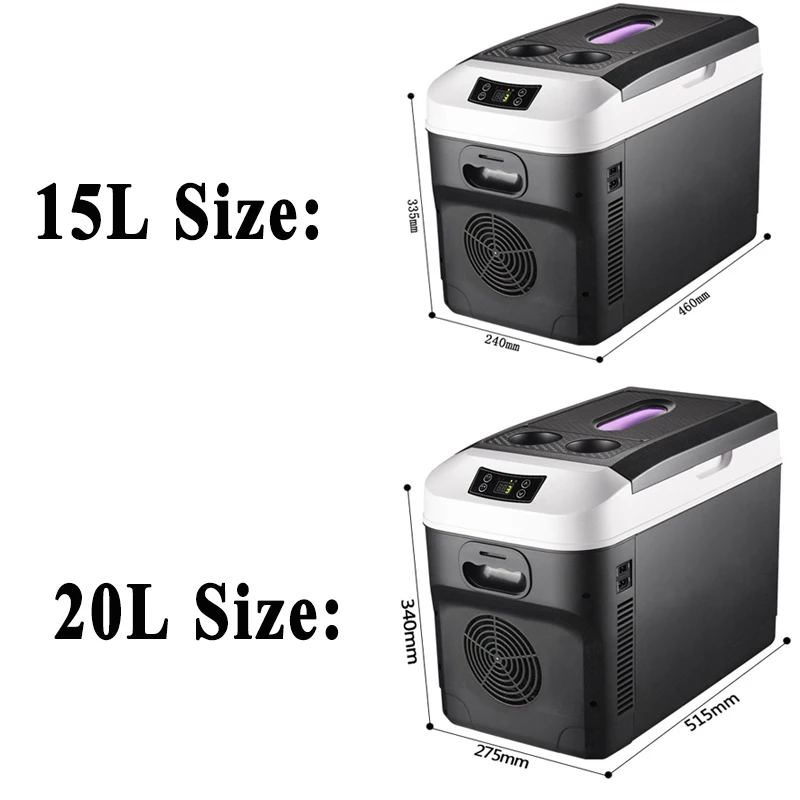 15L/20L Mini Refrigerator Fridges 12/24V 100-240V Drinks Cooler Heater Keep Warm Fresh for Car Home Pinic Camping 0~65 Degrees