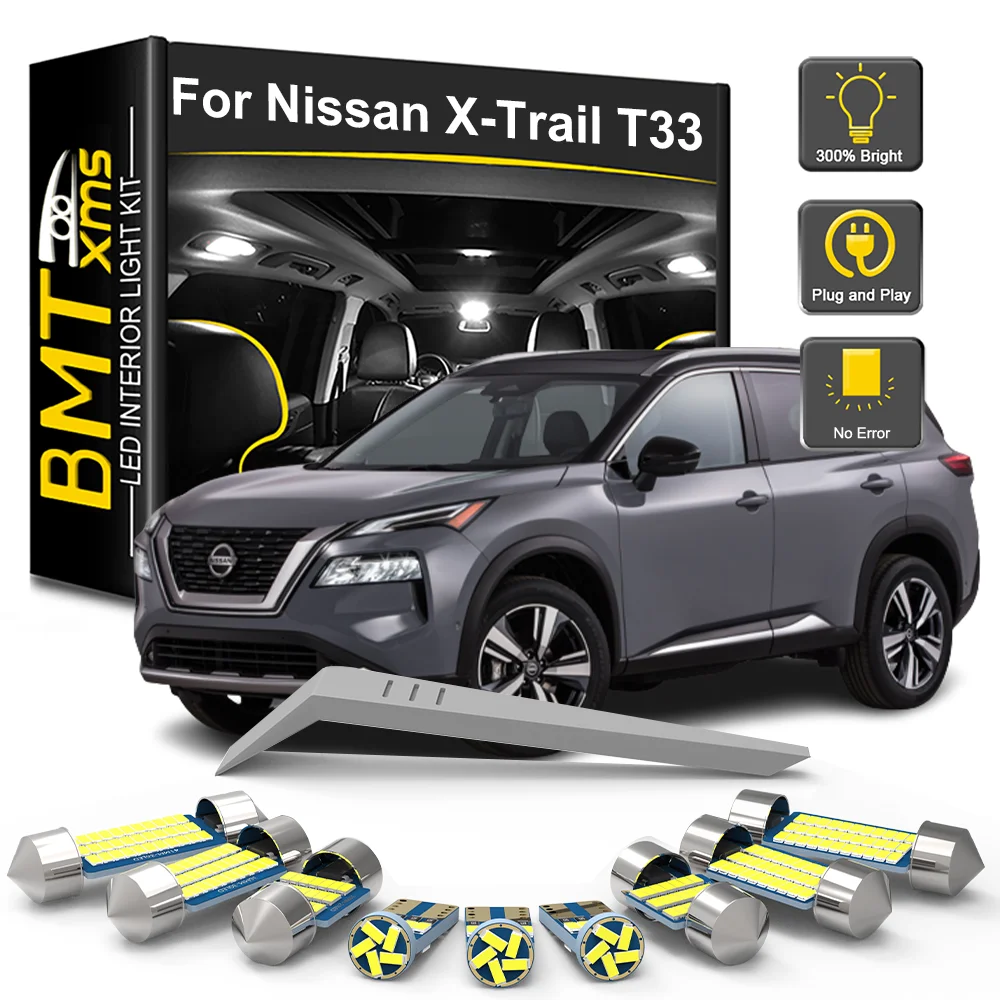 

BMTxms 8Pcs For New Nissan X-Trail Xtrail X Trail T33 2022 2023 2024 Car LED Interior Reading Trunk mirror Light Kit Accessories