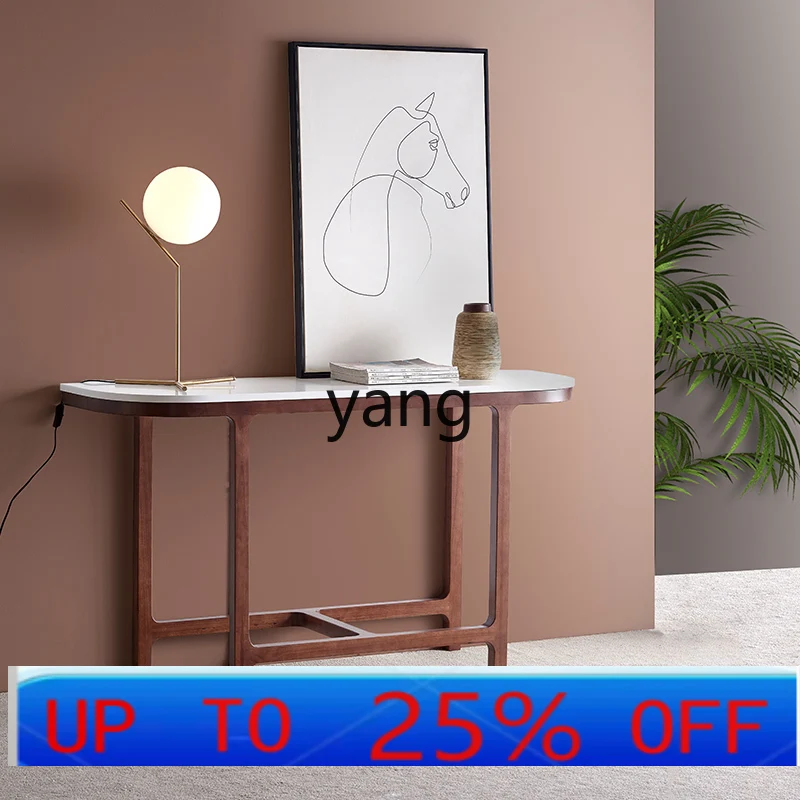 

CX porch table semi-round solid wood modern light luxury style home Italian minimalist