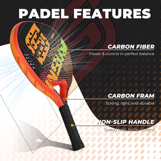 INSUM Padel Racket Lightweight Padel Tennis Racquets With Diamond Shape & Anti-Vibration System Suitable For Beginner To Advance 6 INSUM Padel Racket Lightweight Padel Tennis Racquets With Diamond Shape & Anti-Vibration System Suitable For Beginner To Advance 6