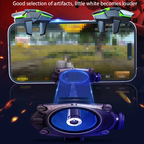 Imagen 2 del producto Disparador de juego móvil para juegos de teléfono PUBG, 2 piezas, disparador de 6 dedos, disparo sensible, L1R1, teclas de objetivo