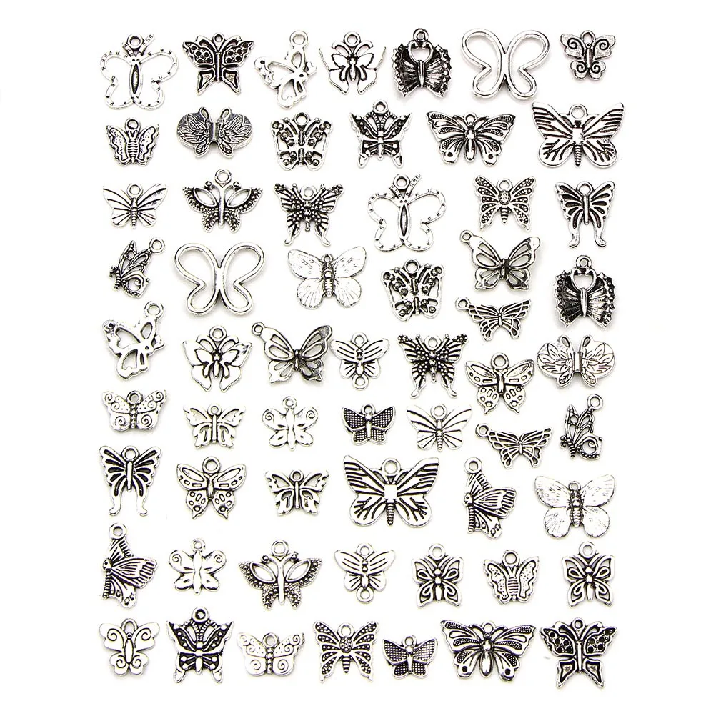 

60Pcs Mixed Charms Silver Color Animal Pendants Perfect for DIY Jewelry Making Accessories Necklace Bracelet Keychain