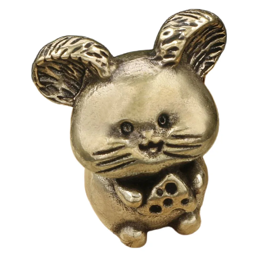

Charming Brass Mouse Statue Unique Desktop Decoration Home Office Shelf Ornament Exquisite Craftsmanship Chinese Zodiac