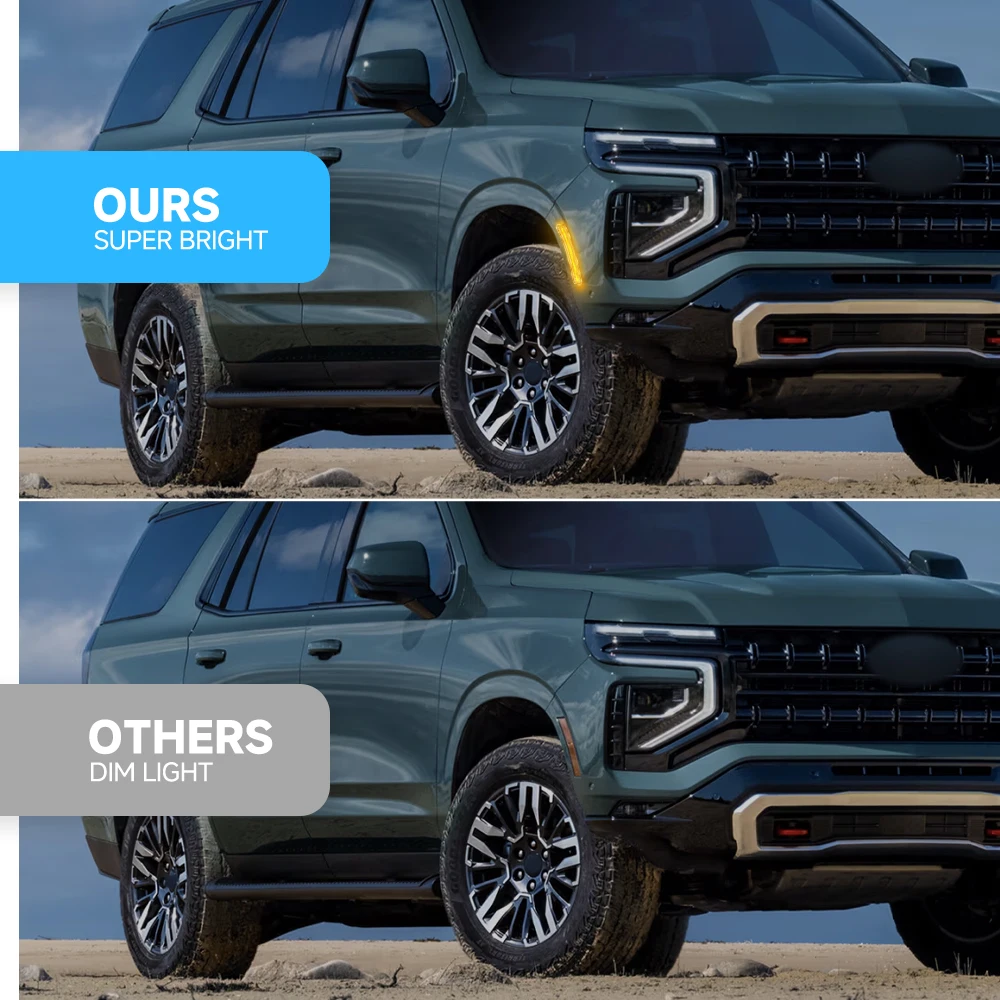 2個 LEDバンパーサイドマーカーランプ 2025年以降 シボレー タホ GMC ユーコンXL キャデラック エスカレードESV用 ウインカーランプ 新型