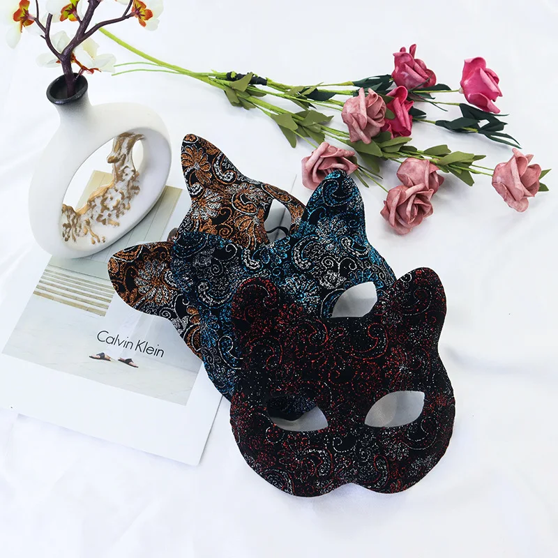 Donne sexy Gioco di ruolo Maschera per gatti Mezza faccia Volpe Animale Cosplay Maschera per il sesso Maschera per feste di Halloween Maschere fantasia per balli in maschera