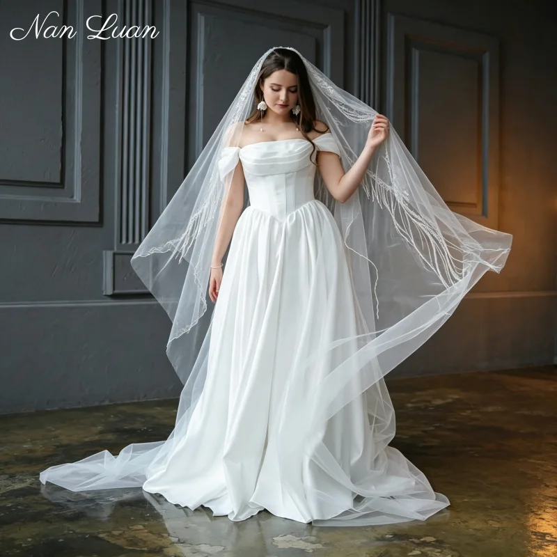 26 Villa Destination Bridal Dress Matte Satin Off Shoulder Corset A Line Wedding Dress Vestidos de Novia Customized