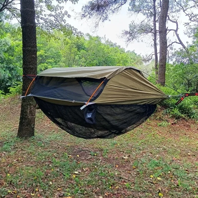 Schnell öffnende Reise hängematte, untere Mücken abdeckung, Camping im Freien, abnehmbares Moskito netz