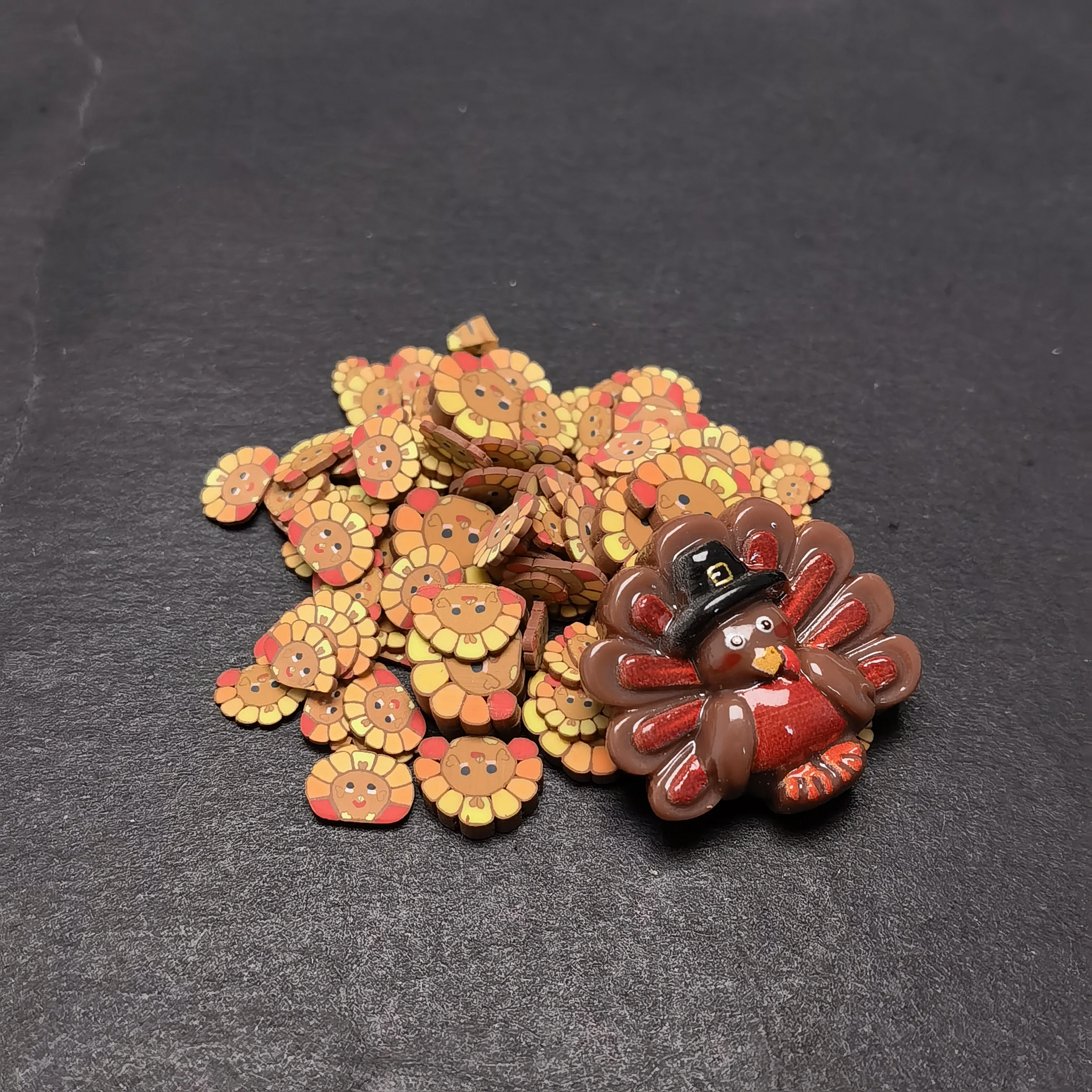 DIY Craft Slime Sprinkles Thanksgiving Day Cute Cartoon Turkey Polymer Clay Sprinkles Slices Mixed Resin Turkey Charms