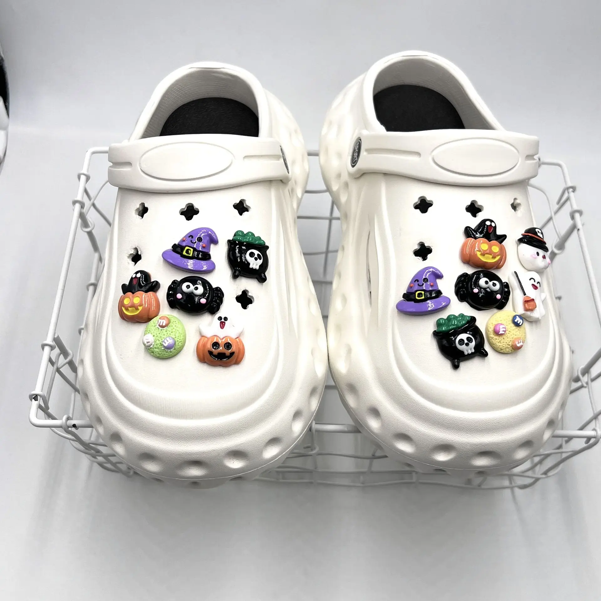 Halloween Cartoon Muster Loch Schuh Charms Zubehör Schuhs chnalle Kürbis Schuh Blume DIY Schuhe Dekorationen