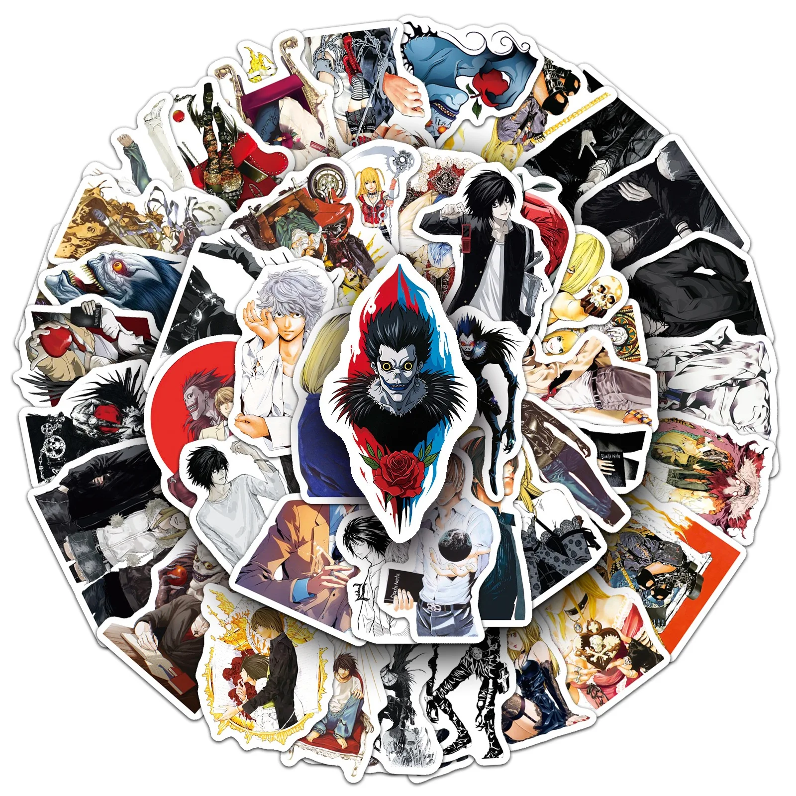 50PCS Cool Anime DEATH NOTE Stickers Classic Toy DIY Car Motorcycle Luggage Guitar Cartoon Funny Sticker Decal Toy Gift view 3