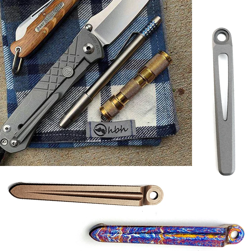 CNC Titanium Alloy Material Knife Pocket Clip Back Clamp for Chris Reeve Large / Small Sebenza Umnumzaan Knives DIY Replace Part