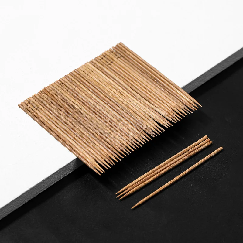 200Pcs Single‑End Bamboo Toothpicks, Disposable Portable Bag Pack, Household Supermarket Fruit Use Dental Toothpicks