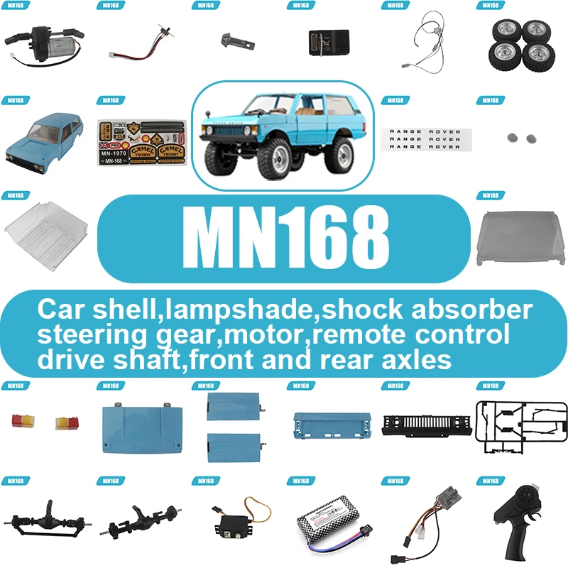 MN MN168 Original RC Car Parts Housing Front and Rear Bridge Electric Modulation Receiver Connecting Rod Girder Motor Wave Box