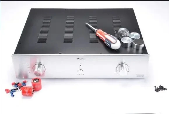 AMP95-B รวมเครื่องขยายเสียงแชสซีอลูมิเนียมเหล็กผสมกรณี Preamplifier กล่อง DIY