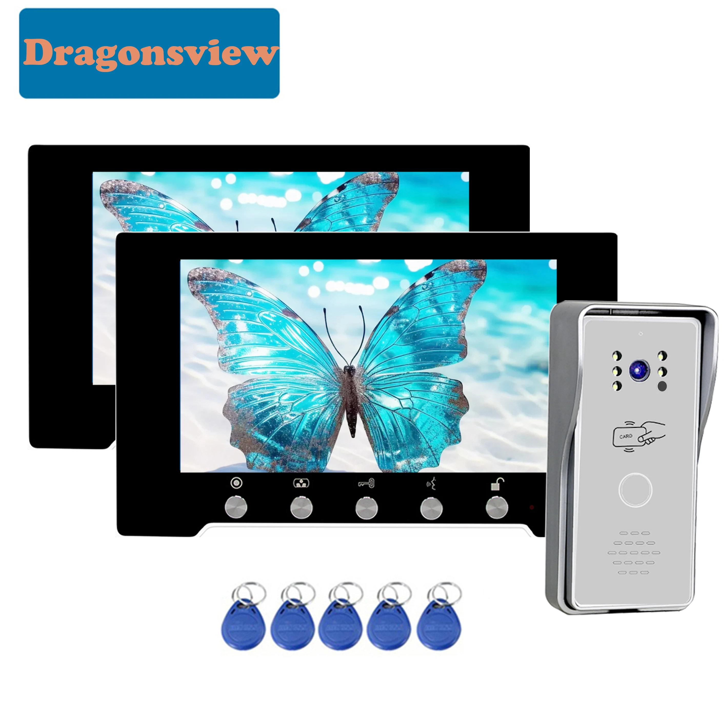 Dragonsview 7 Inch HD Video Door Phone Intercom with RFID Villa Security Door Access Control Home Automation Doorbell Camera