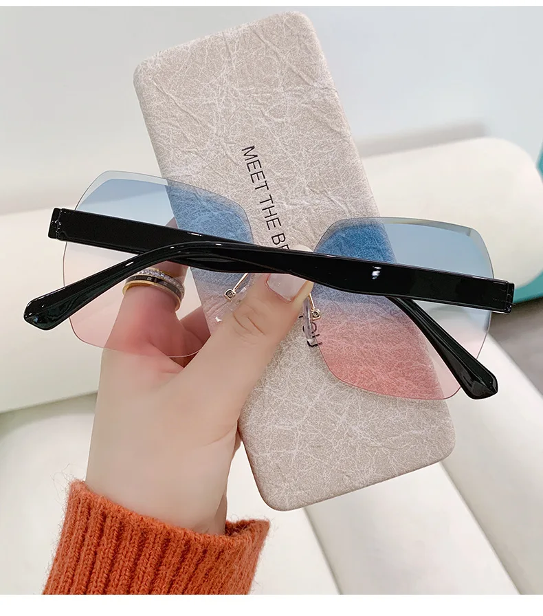 Brille Weibliche Koreanische Version Modische Sonnenbrille Rundes Gesicht Anti-Uv Starkes Licht Großes Gesicht Langes Gesicht Tawny Sonnenbrille – Detail 11