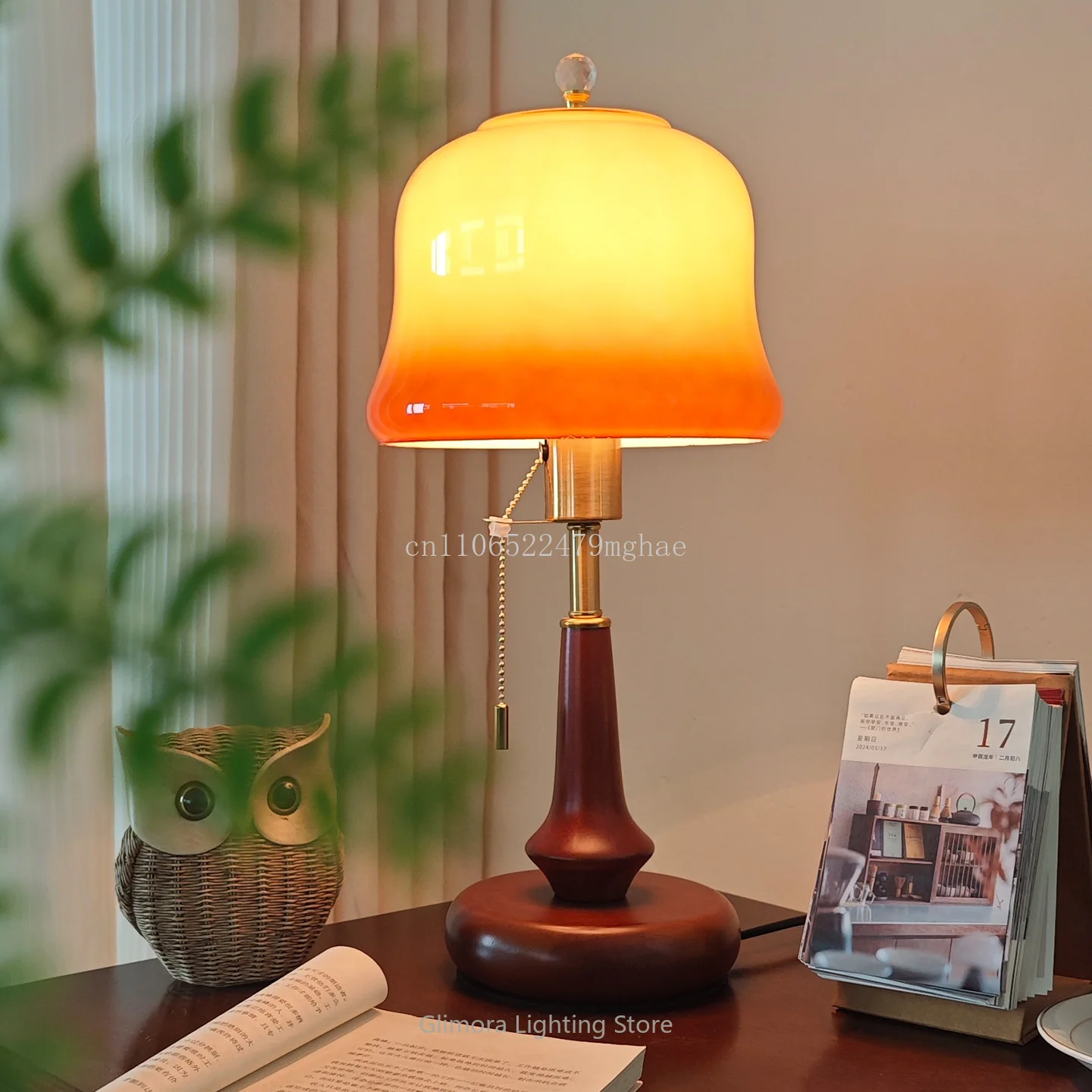 

Mid-Century Vintage Table Lamp: Chinese Style Bedside Light for Cozy Bedroom, Hotel & Homestay Ambient Wedding Decor Lighting