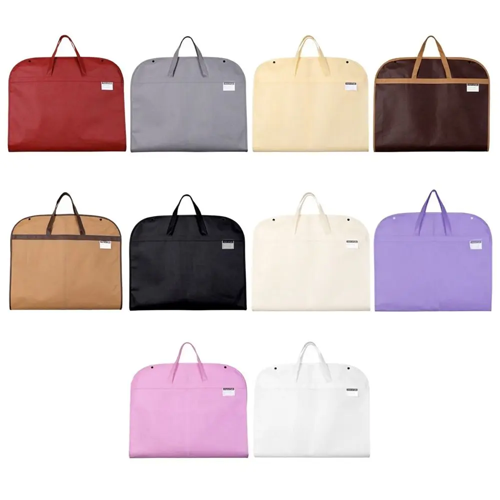 New Foldable Garment Bag Portable Solid Color Suit Storage Bag Non-woven Clothes Storage