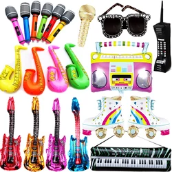 Inflatable Guitar Foil Balloon Piano Musical Instrument Toys Rock Star Rock Roll Birthday Party Decoration 80s 90s Party Supplie