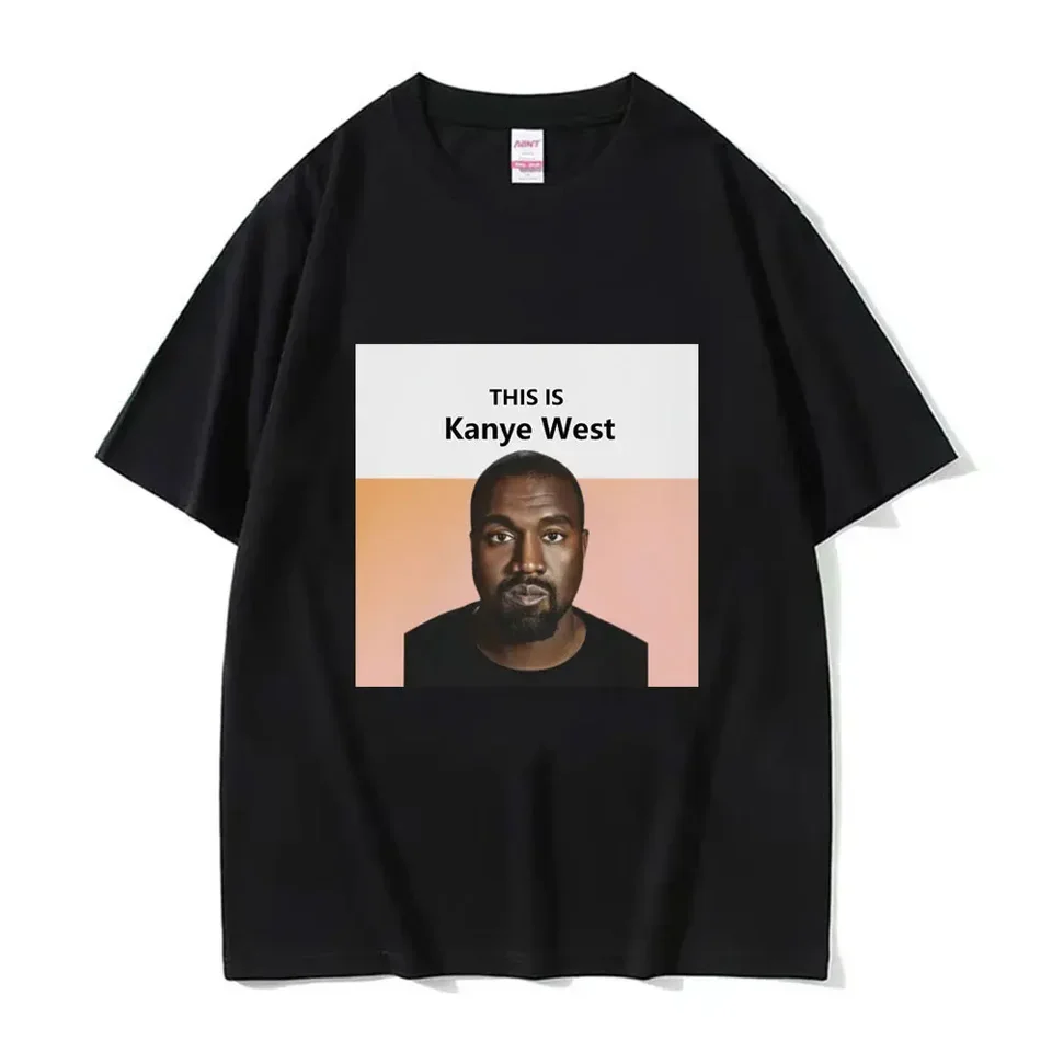 面白いカニエウェストミーム Tシャツメンズヴィンテージヒップホッ