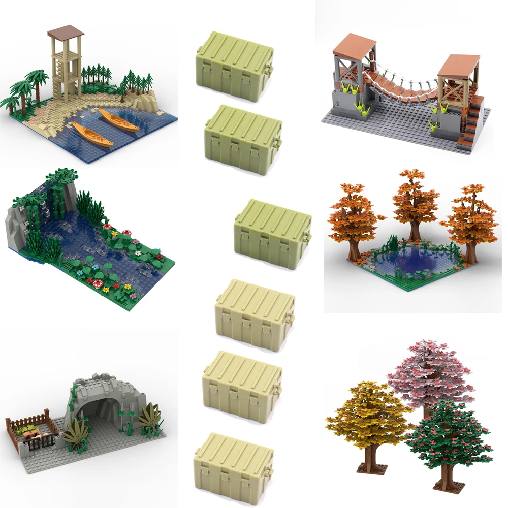 

DIY Assmble Creative Maple and Lake Forest Tree Rivers Scenery Ideas MOC Building Blocks Toys for Children Kids Gifts Toy