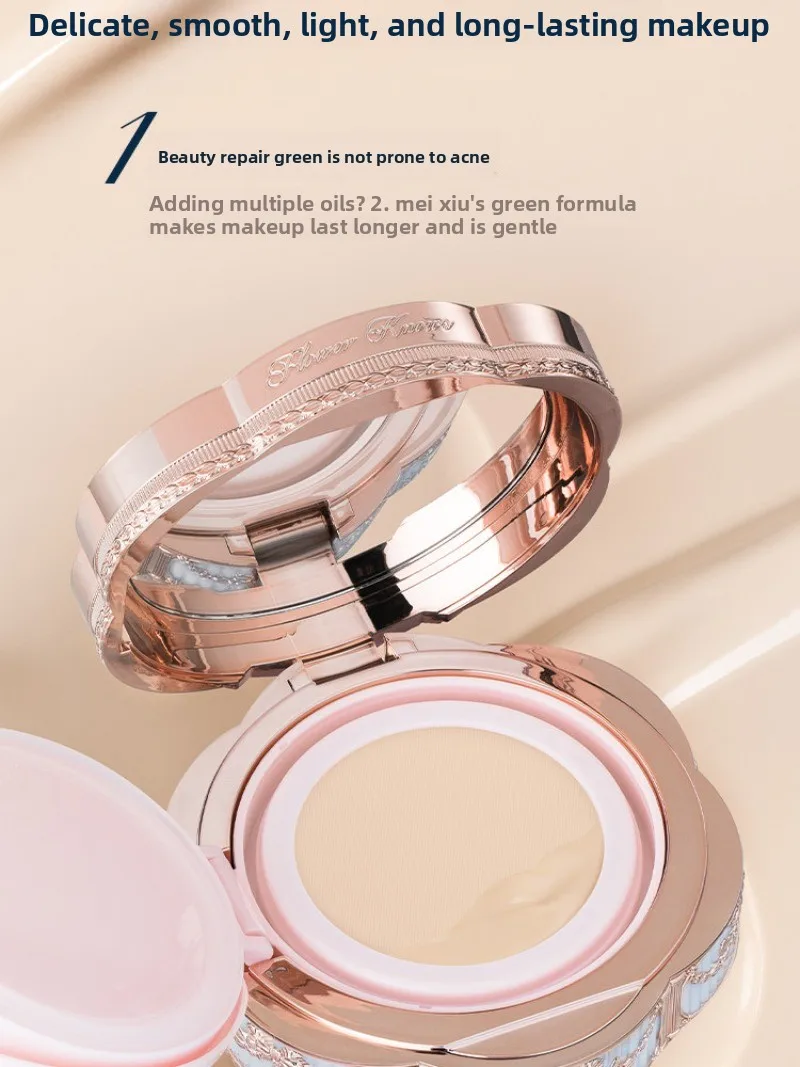 Flower Knows Makeup Base Garden Air Cushion Foundation CC Cream Skin Friendly Concealer Makeup Moisturizing Natural Coverage