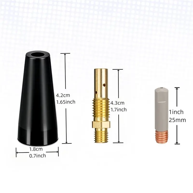 طقم لحام BMBY-Flux Core بدون غاز 14 قطعة مع طلاء غير لاصق، استبدال أطراف اللحام (. 030") #6