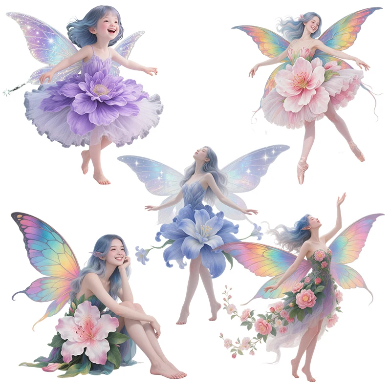 Three Ratels CEE144 Beautiful flower dress elf art wall stickers for home decoration car decals waterproof
