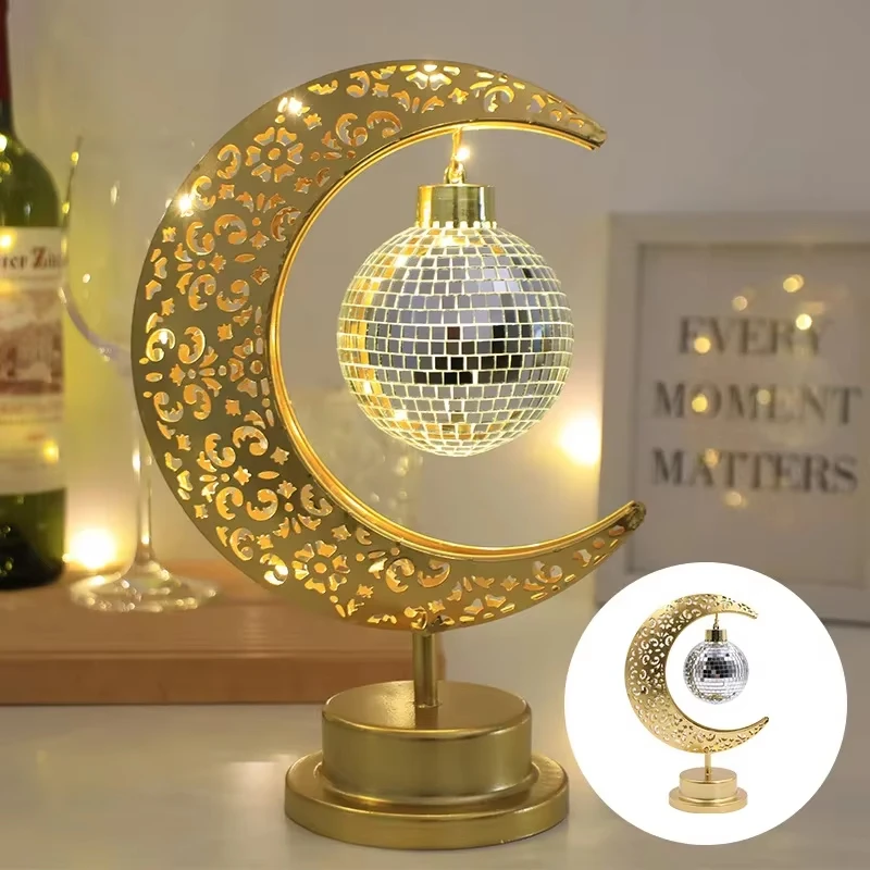 Ramadan Desk Lamp Led Moon Lamp Decoration for Home Metal Ramadan Kareem Light Decoration Eid Mubarak Muslim Eid Al Adha Gifts