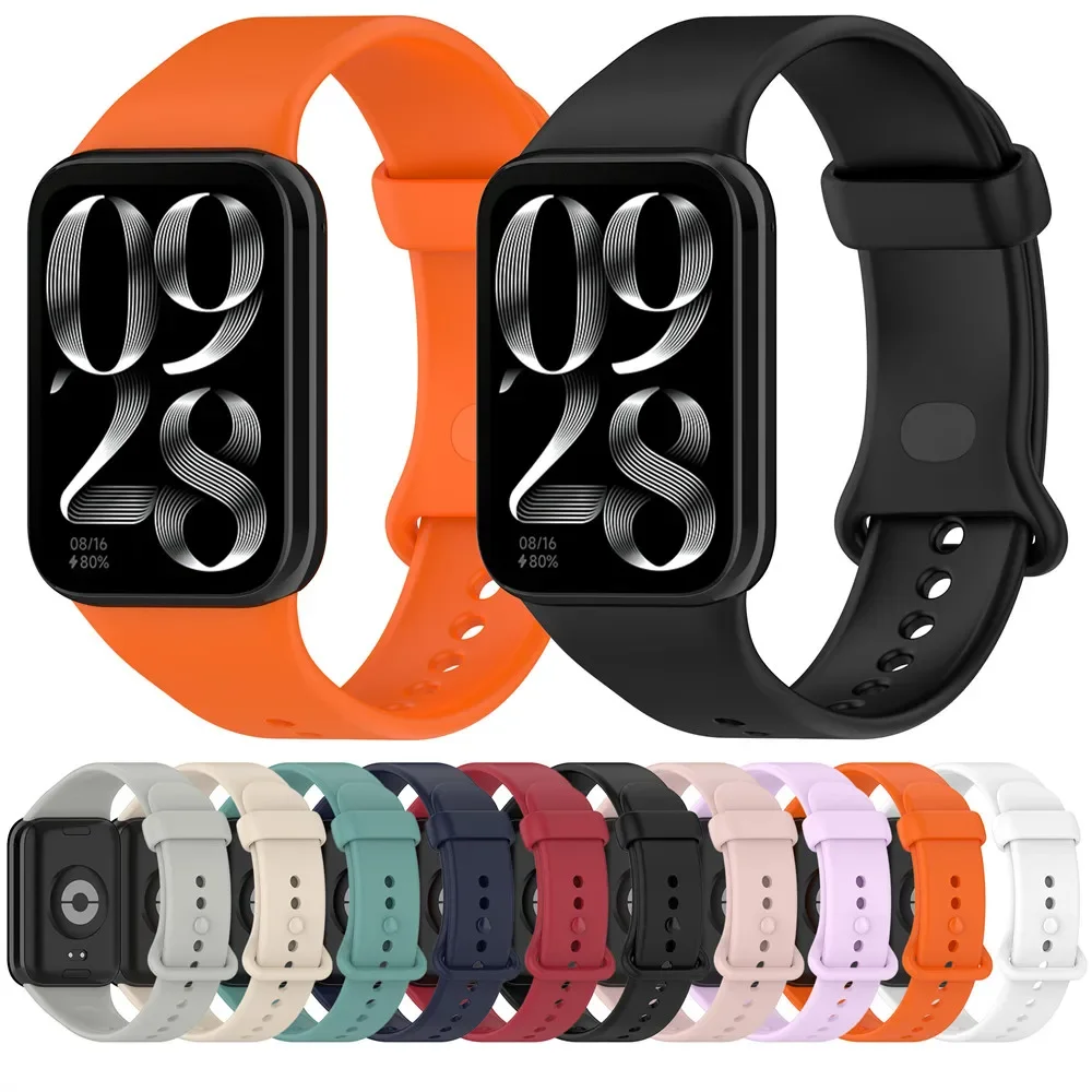 لساعة Xiaomi Band 9pro 8pro Redmi Watch 4 حزام ساعة بإبزيم ملون على شكل فراشة مطاطية بديلة لسوار المعصم من مادة TPU الرياضية