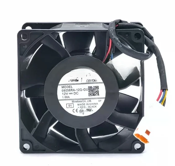 New Cooling Fan for NMB 08038RA-12Q-GU 8038 1.60A 12V 4-wire Temperature Control Large Air Volume Cooling Fan 80 * 80 * 38MM
