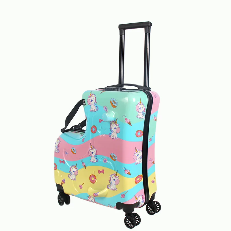 Wholesale 10-Pieces Child Suitcases Travel Can Sit and Ride on Trolley Luggage Kids Cartoon Cute 20\